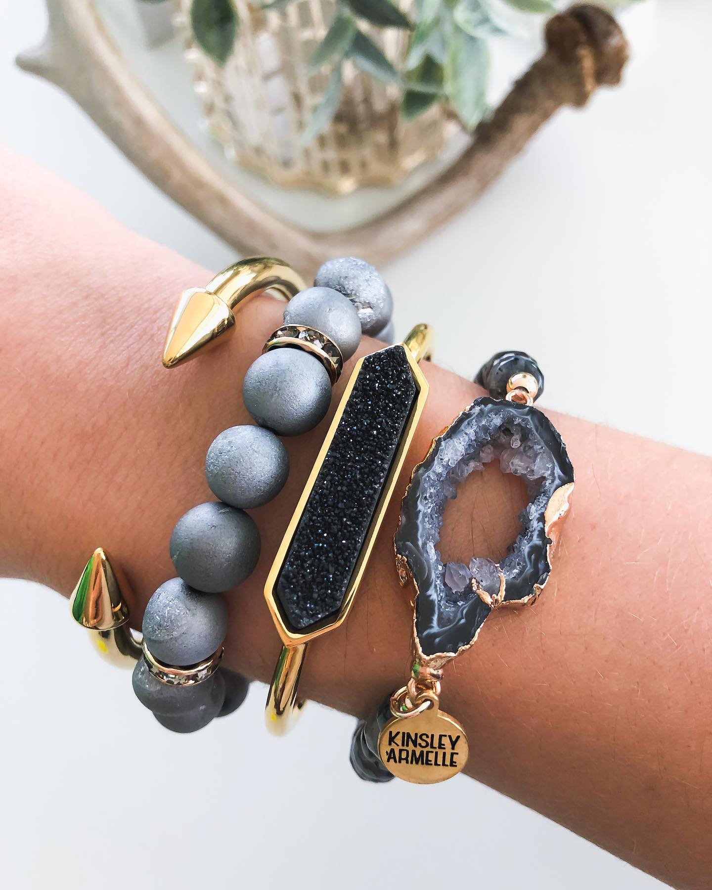 Graphite Bracelet Stack