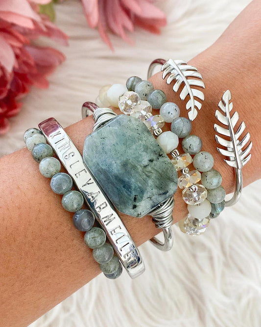 Silver Hawthorn Bracelet Stack