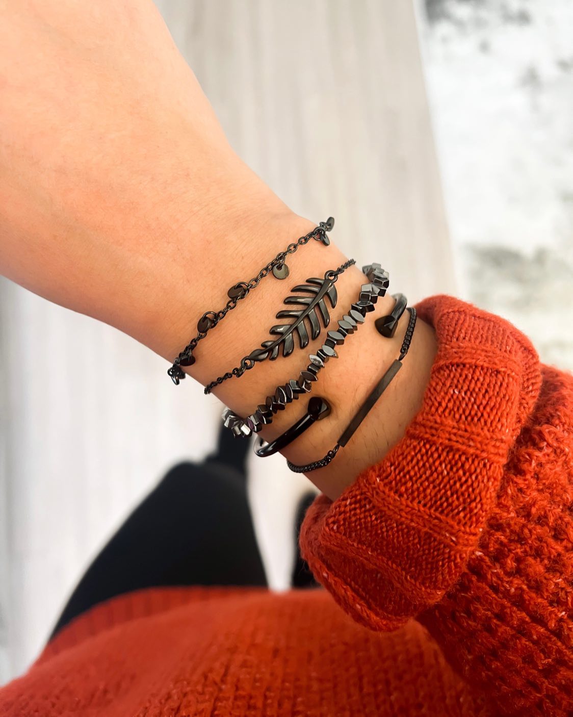 Black Sloane Bracelet Stack