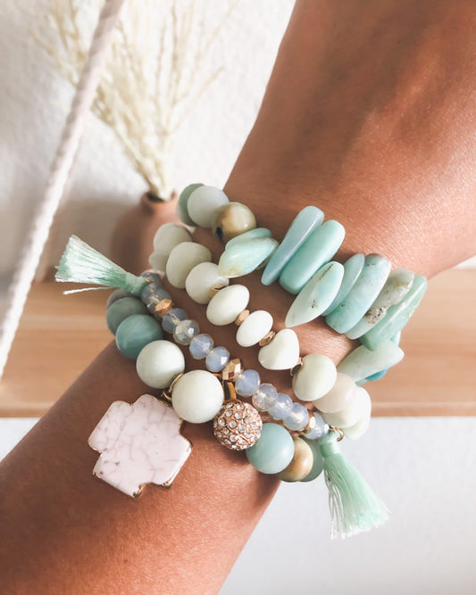 Sea Foam Bracelet Stack