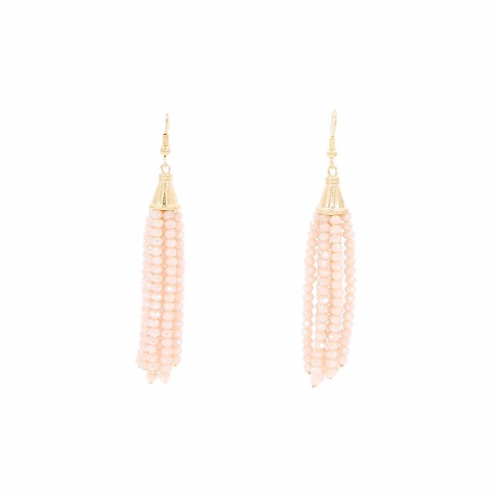 Tassel Collection - Roseate Glass Beaded Earrings