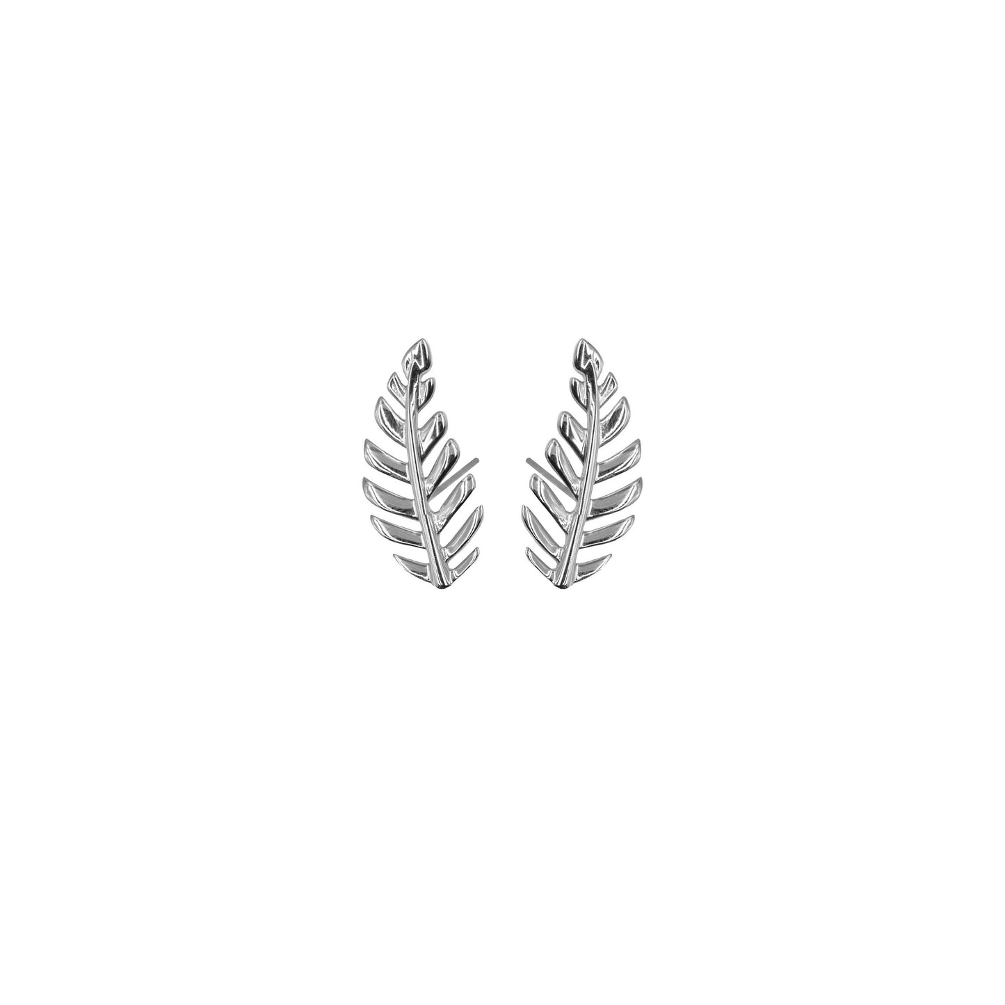 Goddess Collection - Silver Dainty Laurel Leaf Stud Earrings