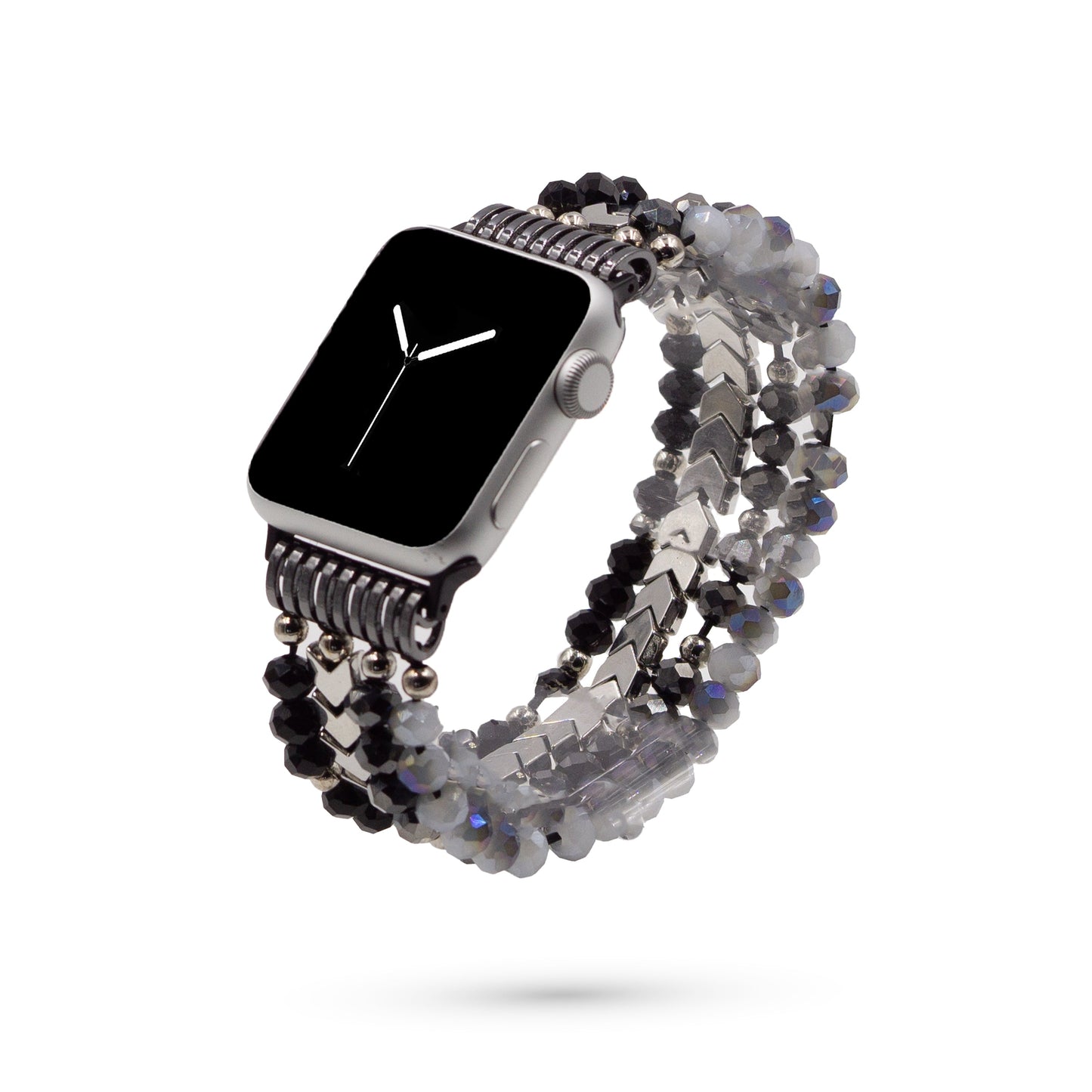 Herringbone Collection - Silver Raven Apple Watch Band