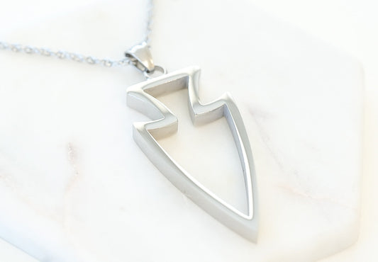 Jasper Collection - Silver Arrowhead Necklace