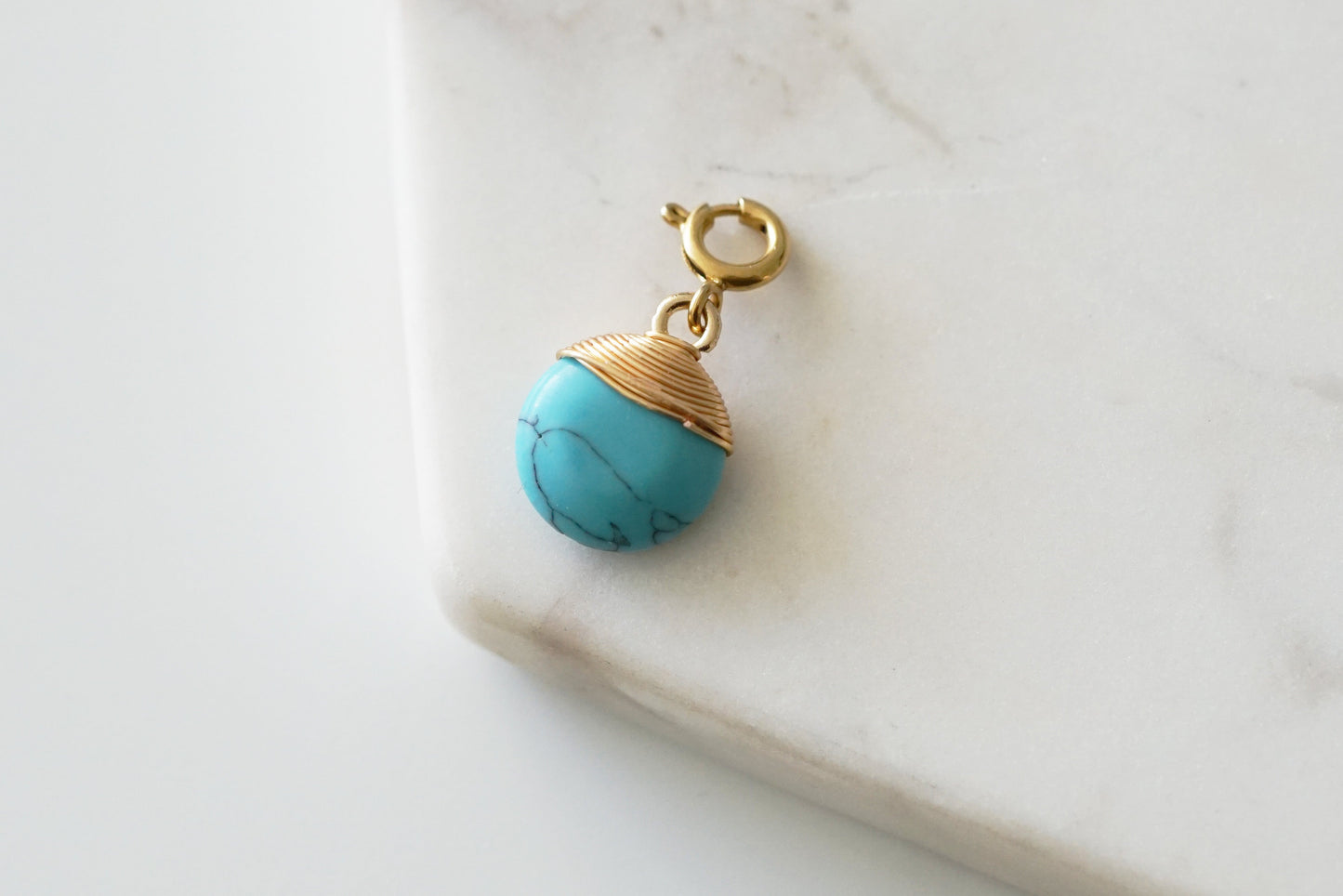Maker Collection - Aqua Marine Wire Wrapped Charm