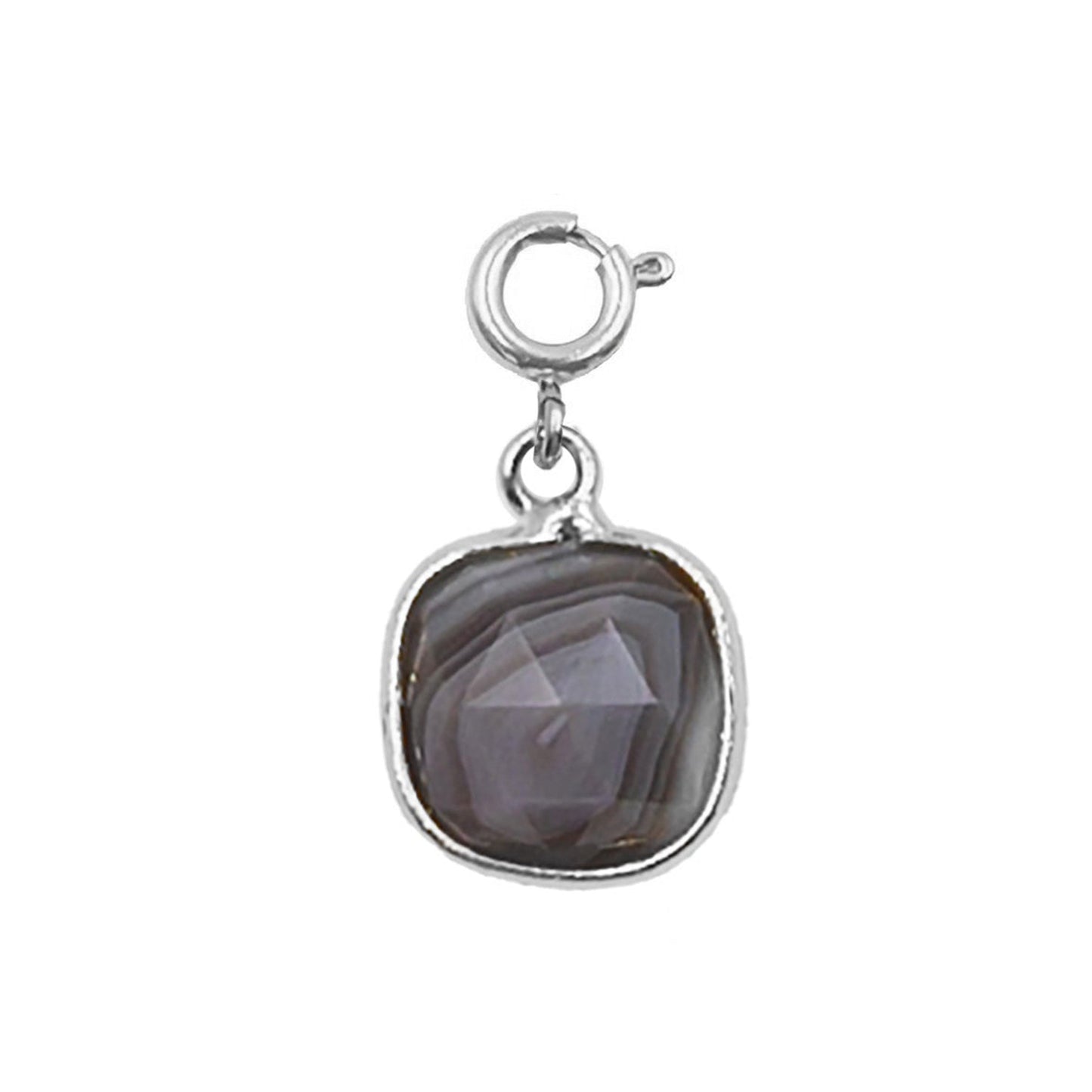 Maker Collection - Silver Cinder Square Charm