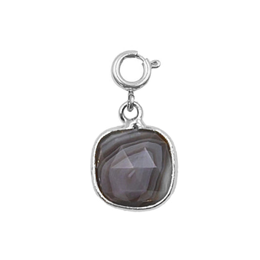 Maker Collection - Silver Cinder Square Charm