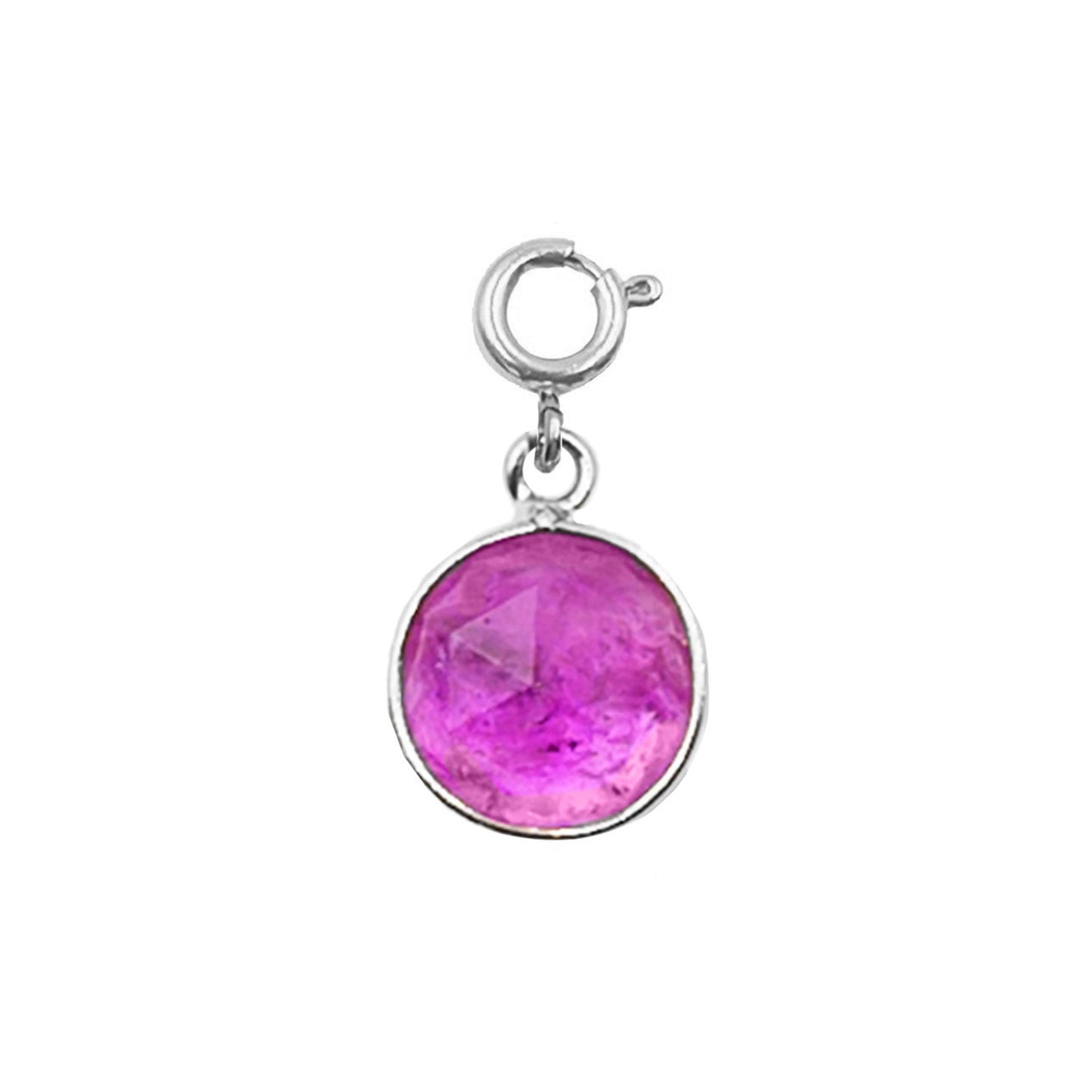 Maker Collection - Silver Fuchsia Circle Charm