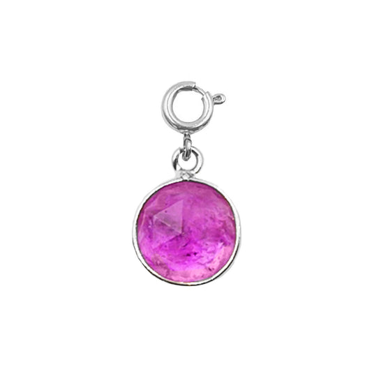 Maker Collection - Silver Fuchsia Circle Charm