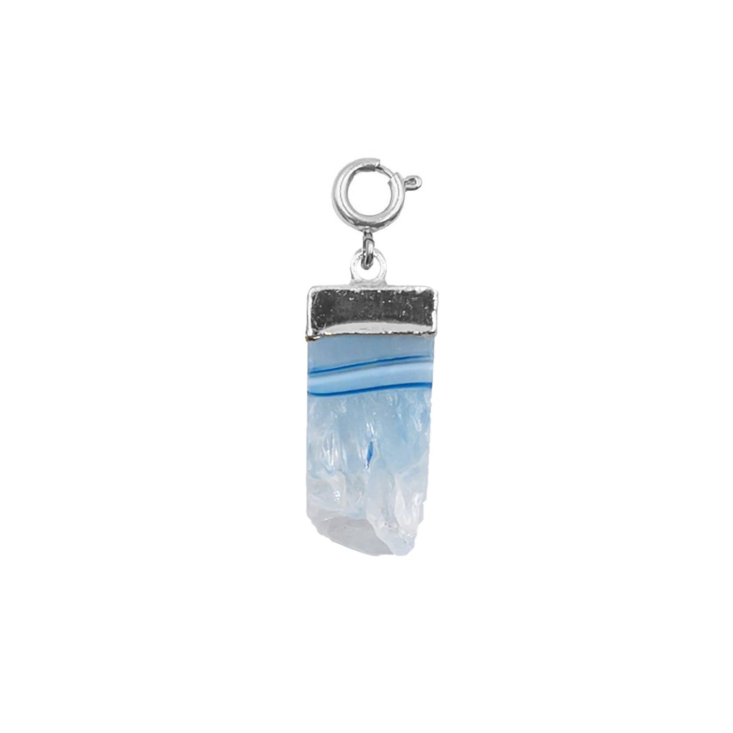 Maker Collection - Silver Azure Raw Quartz Charm