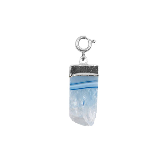 Maker Collection - Silver Azure Raw Quartz Charm