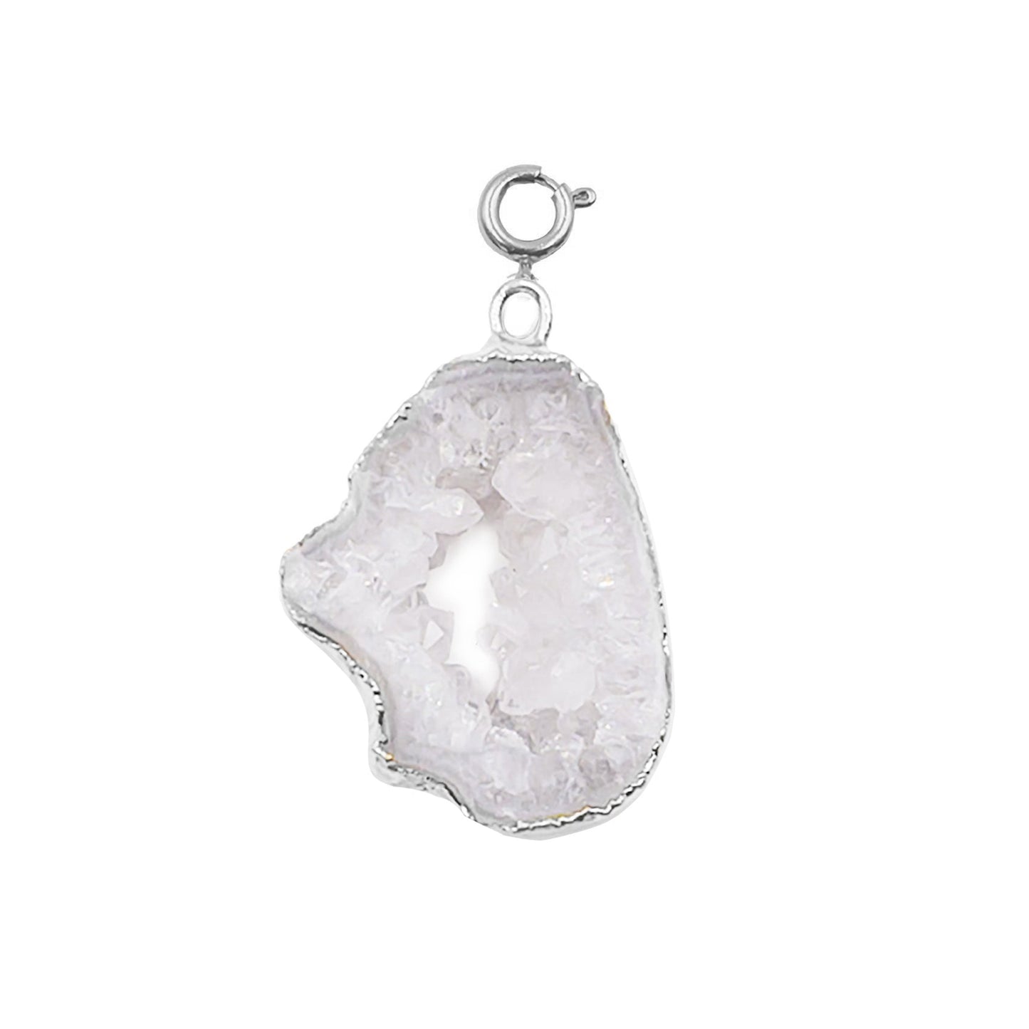 Maker Collection - Silver White Agate Stone Charm
