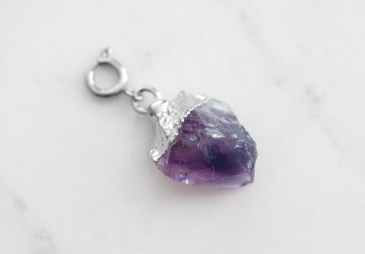 Maker Collection - Silver Mulberry Nugget Quartz Charm