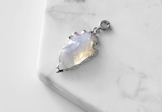 Maker Collection - Silver Moonstone Arrowhead Charm