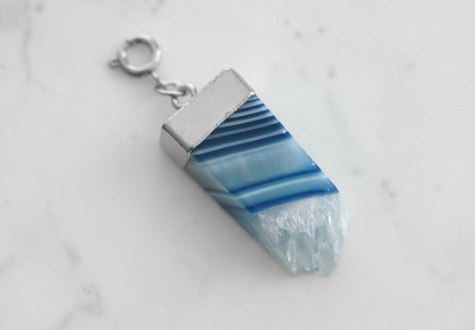 Maker Collection - Silver Azure Raw Quartz Charm