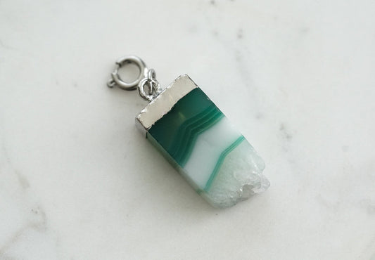 Maker Collection - Silver Jade Raw Quartz Charm