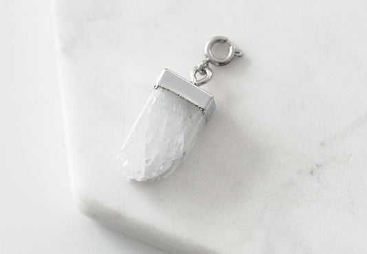 Maker Collection - Silver Raw Quartz Charm