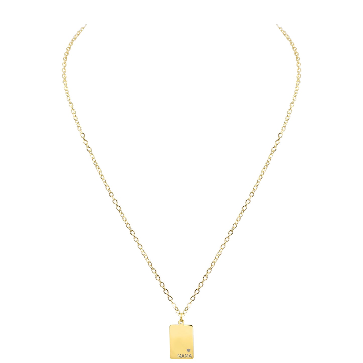 Mama Collection - Gold Engraved Rectangle Necklace