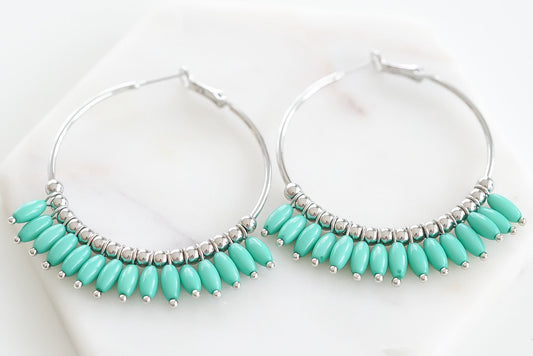 Mariana Collection - Silver Mint Earrings