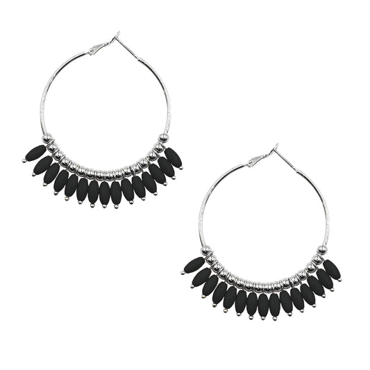 Mariana Collection - Silver Coal Earrings