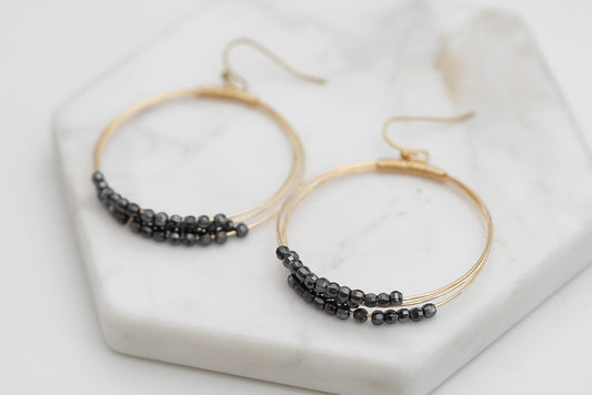 Metallic Collection - Gunmetal Nova Earrings