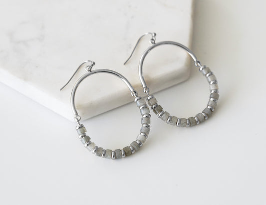 Naomi Collection - Silver Haze Earrings
