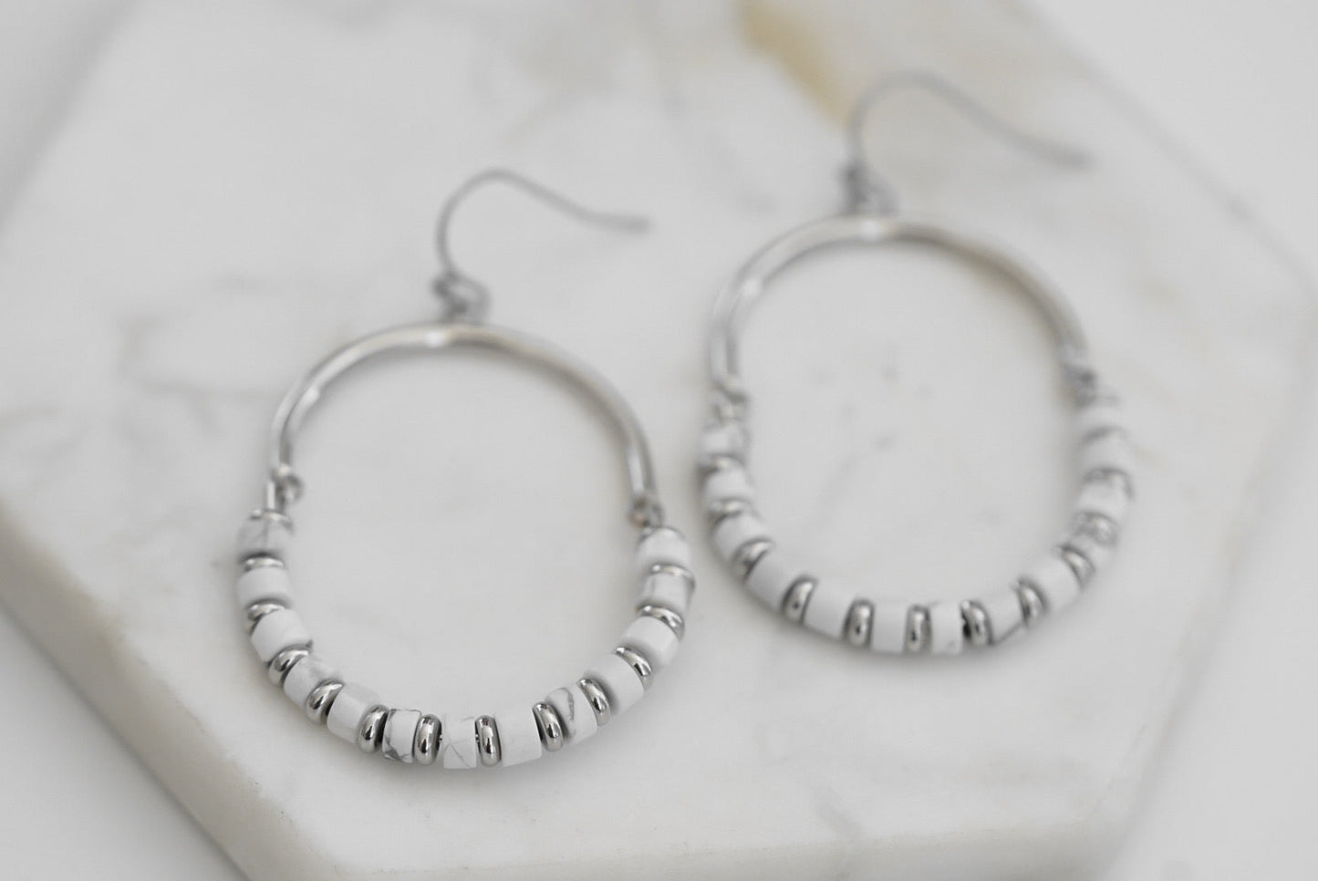 Naomi Collection - Silver Pepper Earrings