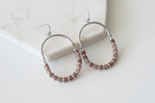 Naomi Collection - Silver Ruby Earrings