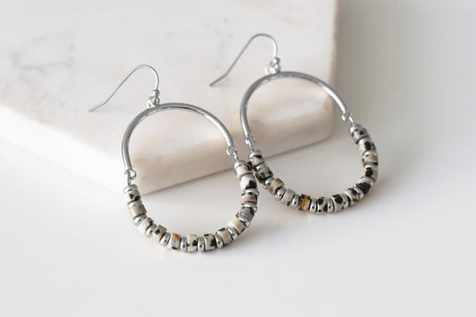 Naomi Collection - Silver Speckle Earrings