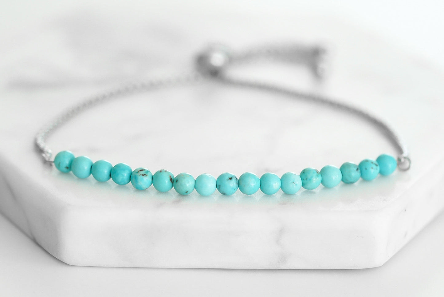 Nixie Collection - Silver Aqua Marine Bracelet 4mm