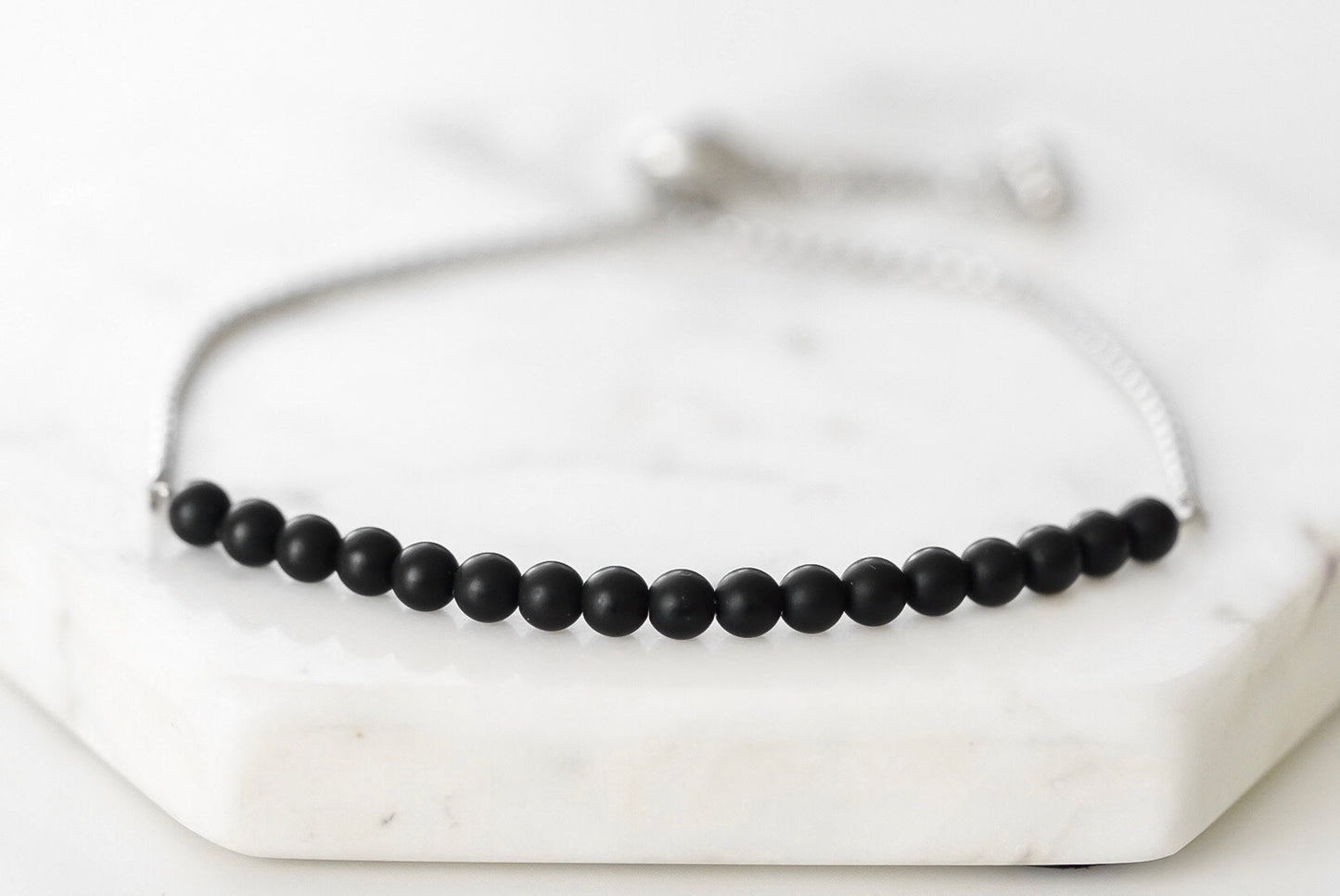 Nixie Collection - Silver Coal Bracelet 4mm