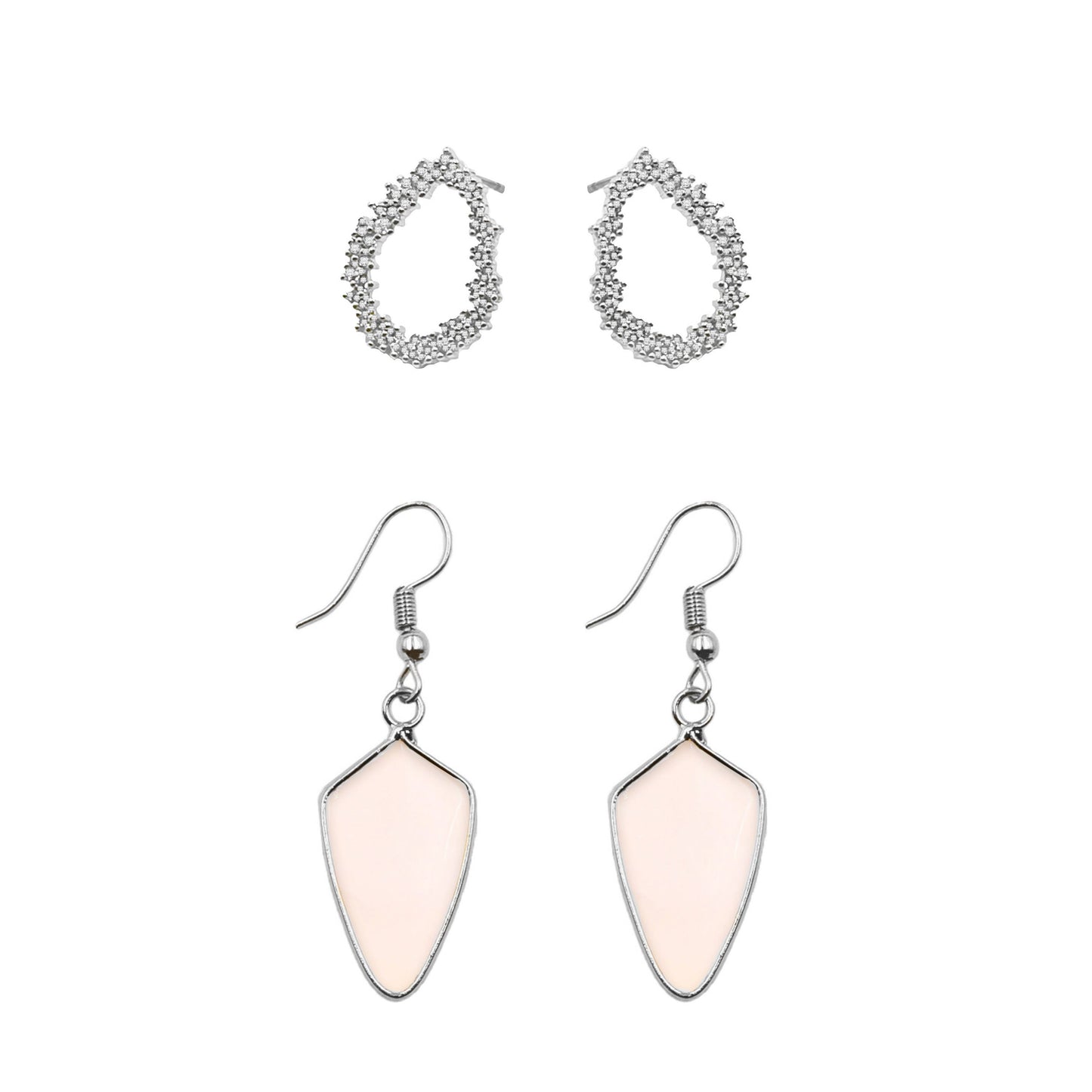 Silver Rosea Earrings Set