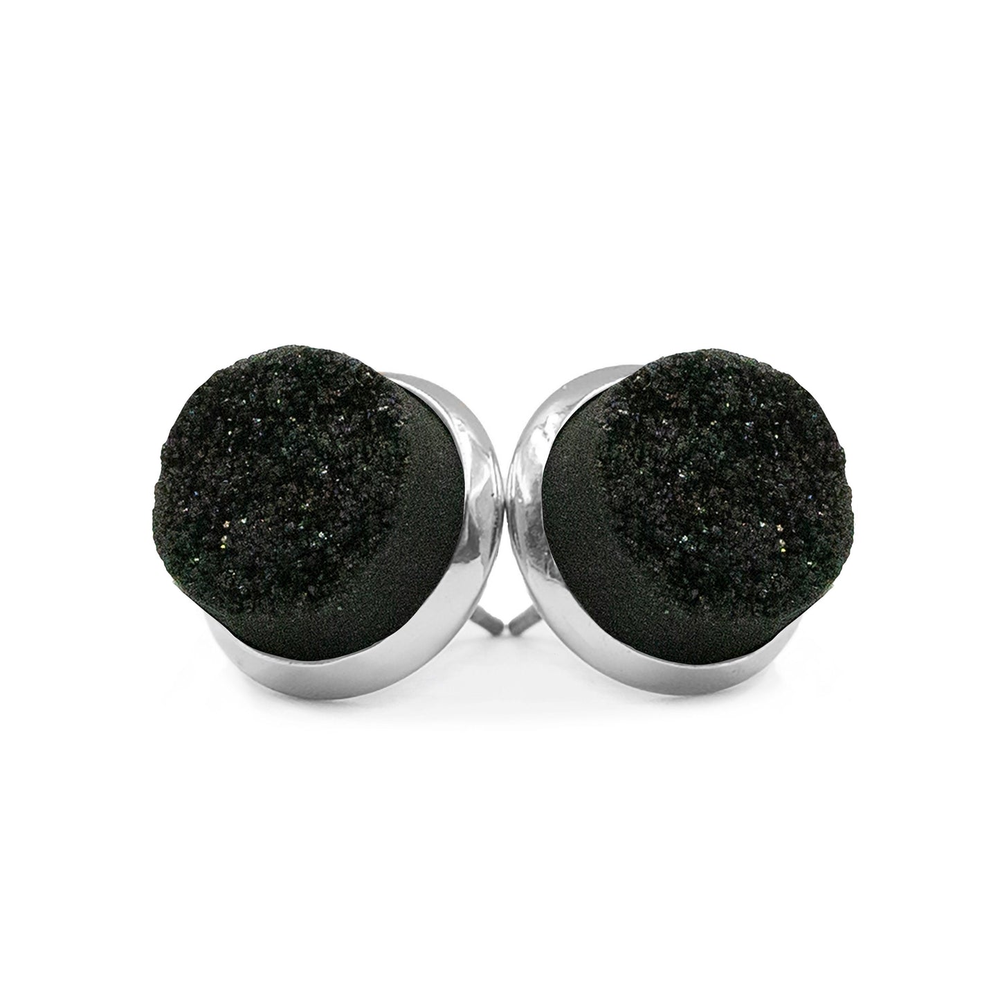 Stone Collection - Silver Raven Quartz Stud Earrings