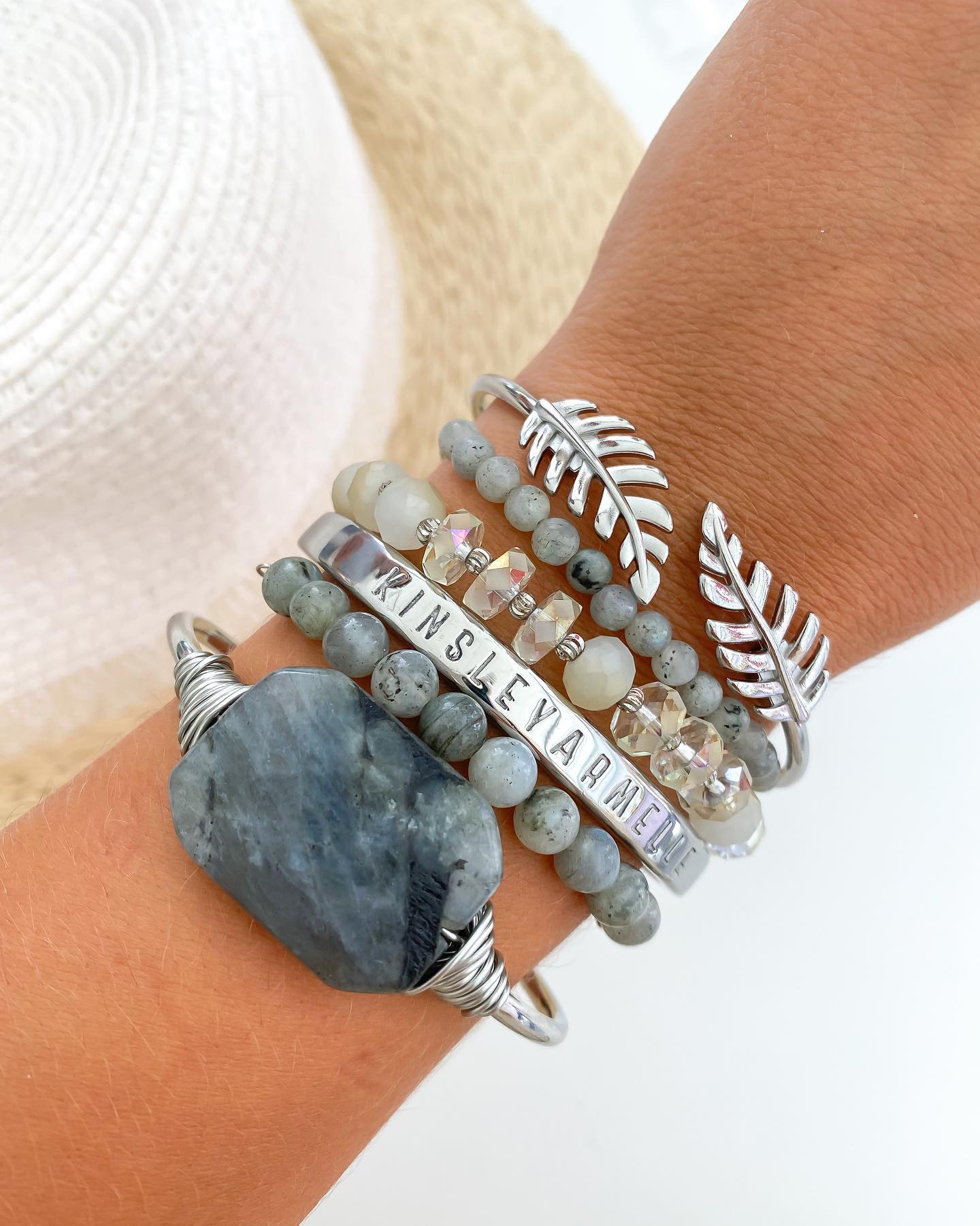 Silver Hawthorn Bracelet Stack
