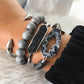 Silver Graphite Bracelet Stack
