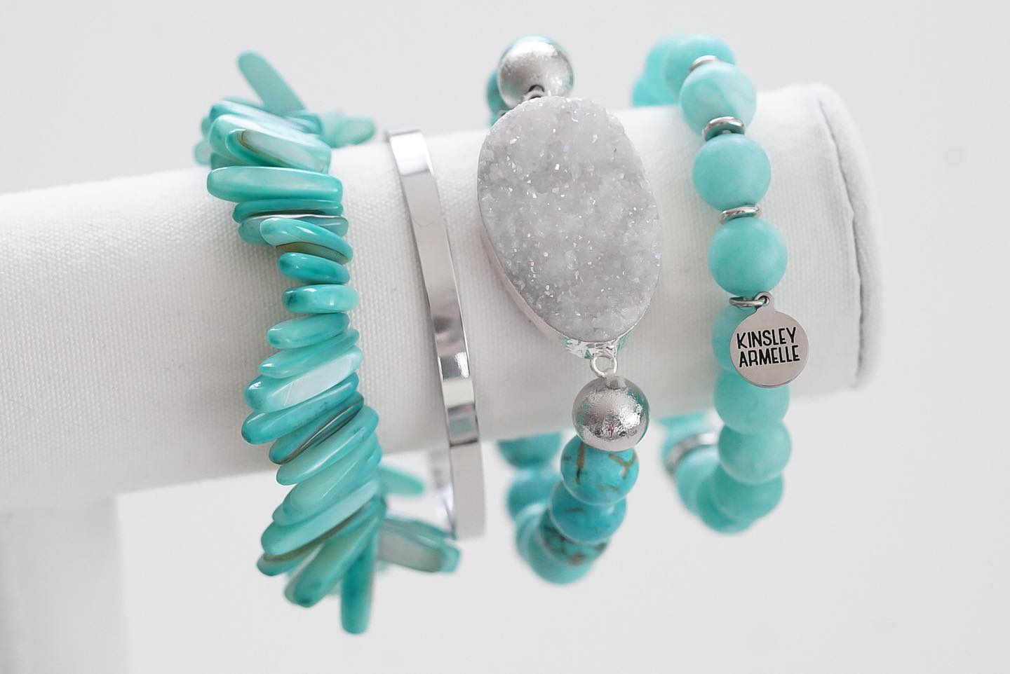 Silver Crystal Water Bracelet Stack