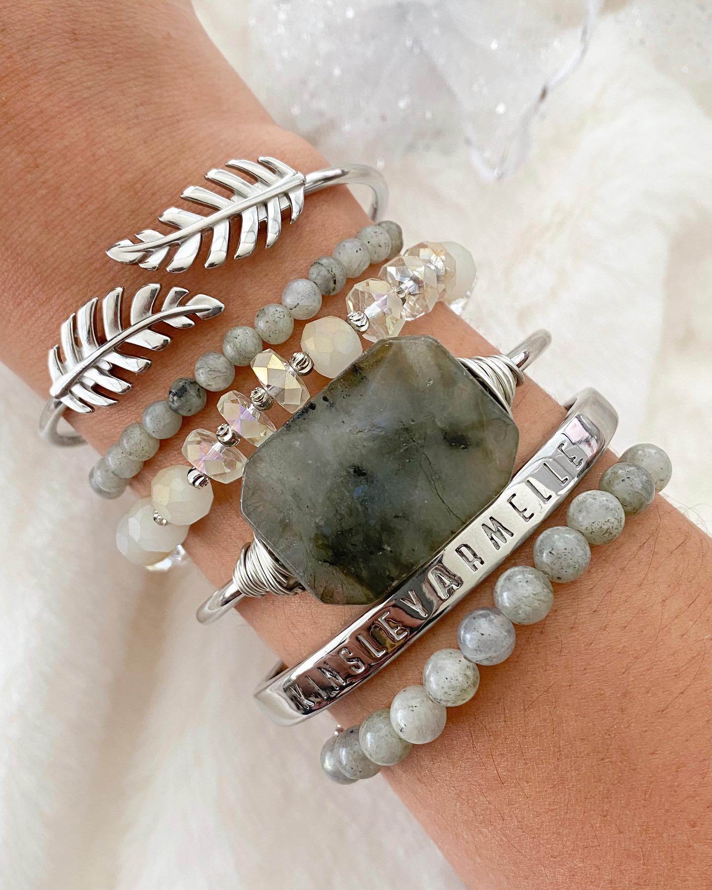 Silver Hawthorn Bracelet Stack