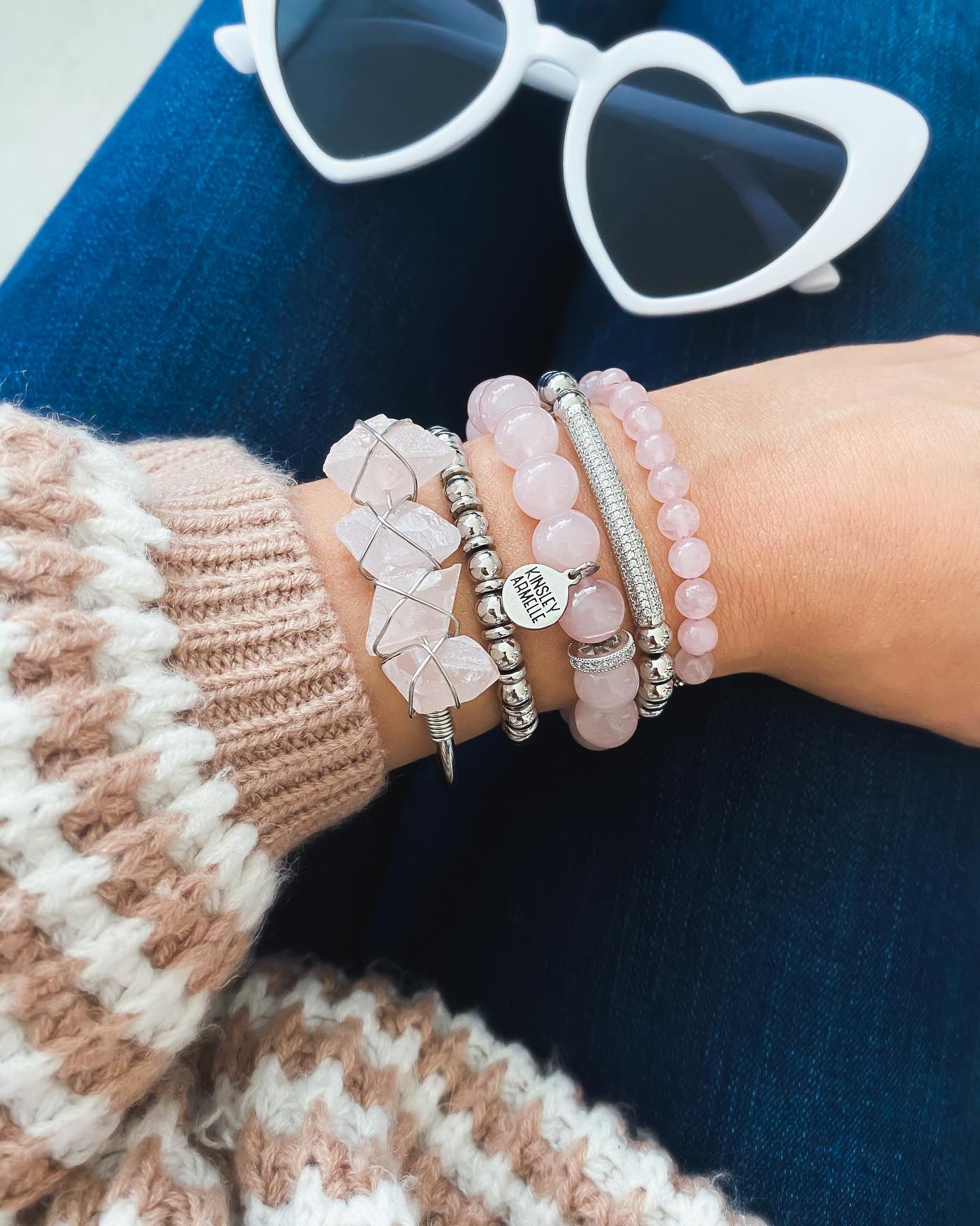 Silver Heather Bracelet Stack