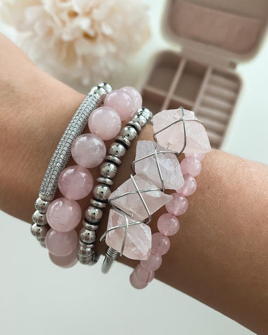 Silver Heather Bracelet Stack