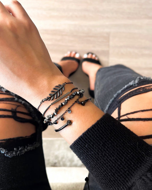 Black Sloane Bracelet Stack