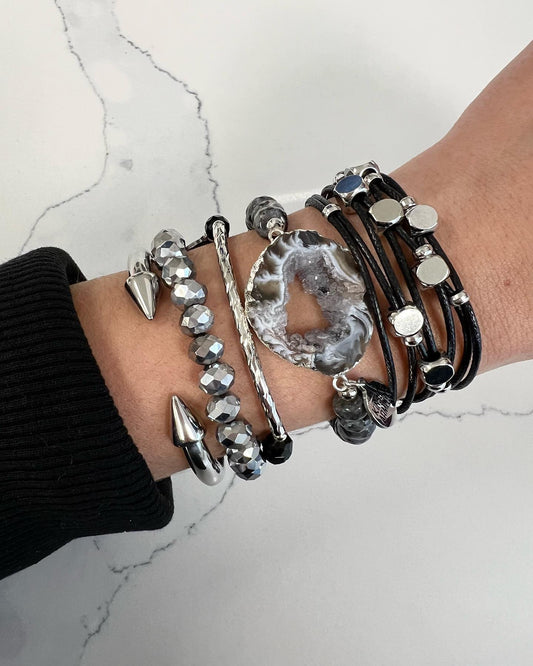 Silver Korbin Bracelet Stack