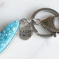 Accessory Collection - Silver Azure Quartz Drop Keychain