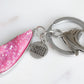 Accessory Collection - Silver Blush Quartz Drop Keychain