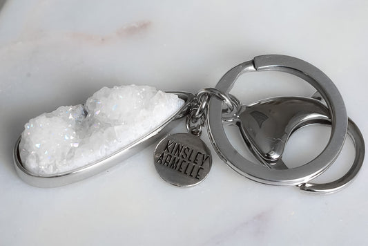 Accessory Collection - Silver Quartz Drop Keychain