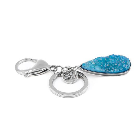 Accessory Collection - Silver Azure Quartz Drop Keychain