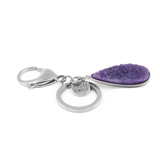 Accessory Collection - Silver Royal Quartz Drop Keychain