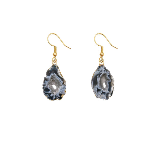 Agate Collection - Petite Smoky Drop Earrings