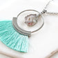 Agate Collection - Silver Mint Fringe Necklace