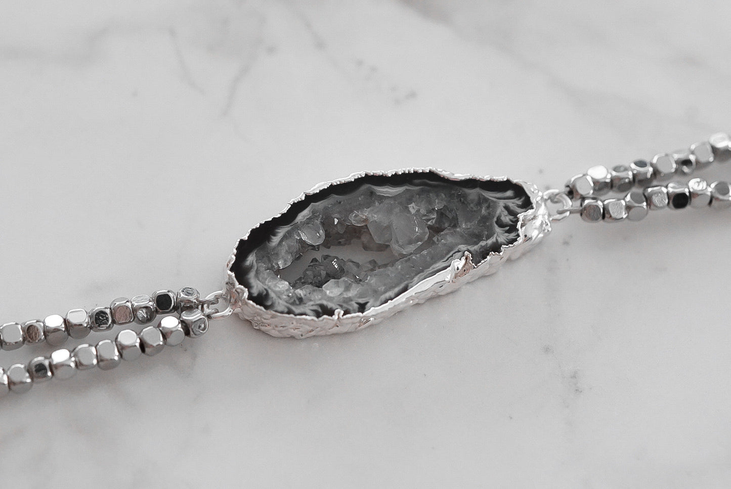 Agate Collection - Silver Stormy Bracelet