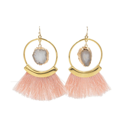 Agate Collection - Punch Fringe Earrings